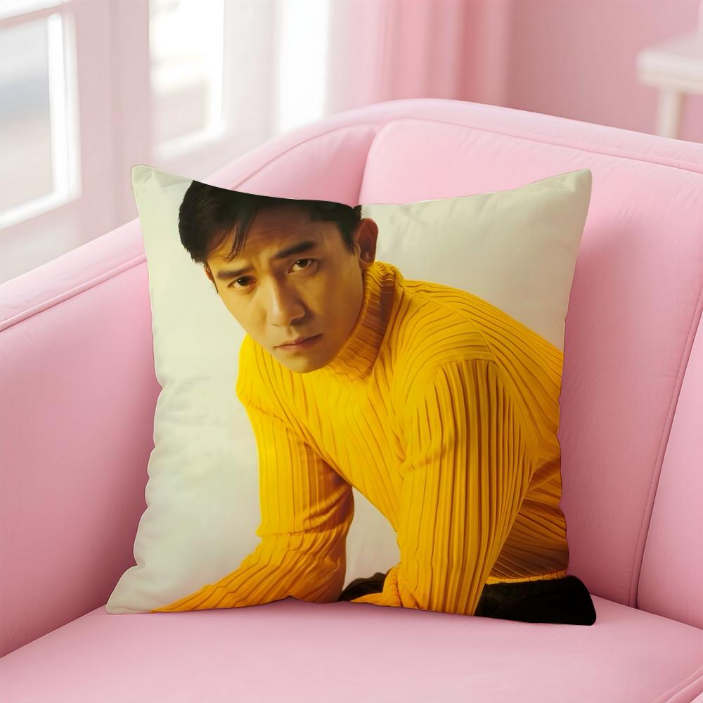 Handsome celebrities TTony Leung Cushion Cover Pillowcase Short Plush Invisible zipper Room Sofa Cushion Cover