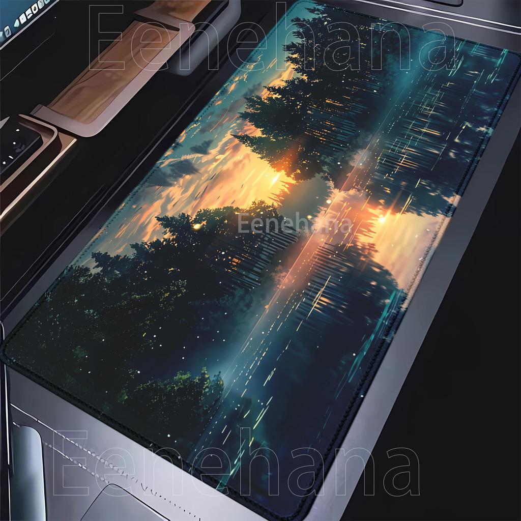 Forest Lake Sunset Hd Printing Mousepad Rubber Xxl 400x900mm NonSlip Mouse Pad Game Keyboard Pc Gaming Overlock Esport Desk Mat