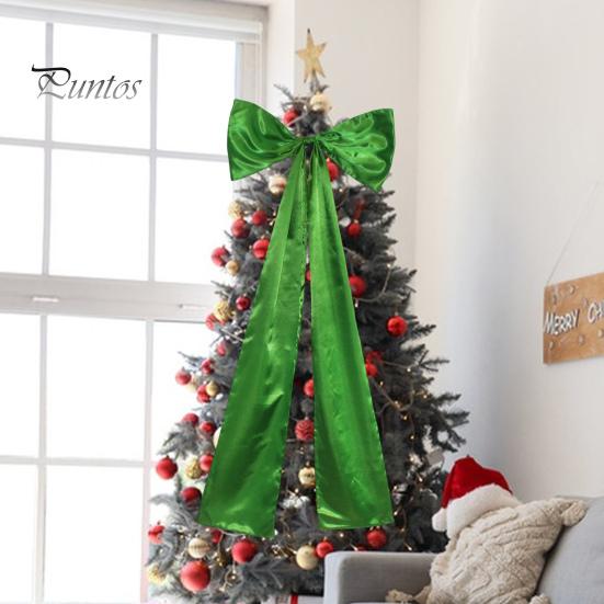 Верхушка для рождественской елки, бант, большой бант из атласной ленты с зажимом, удлиненные банты для вечеринки, свадьбы, выпускного, торжественного платья, аксессуар