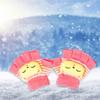 Toddler Half Finger Gloves Cartoon Warm Gloves Knitted Mittens Winter Thick Gloves Indoor Gloves for Little Girls Boy
