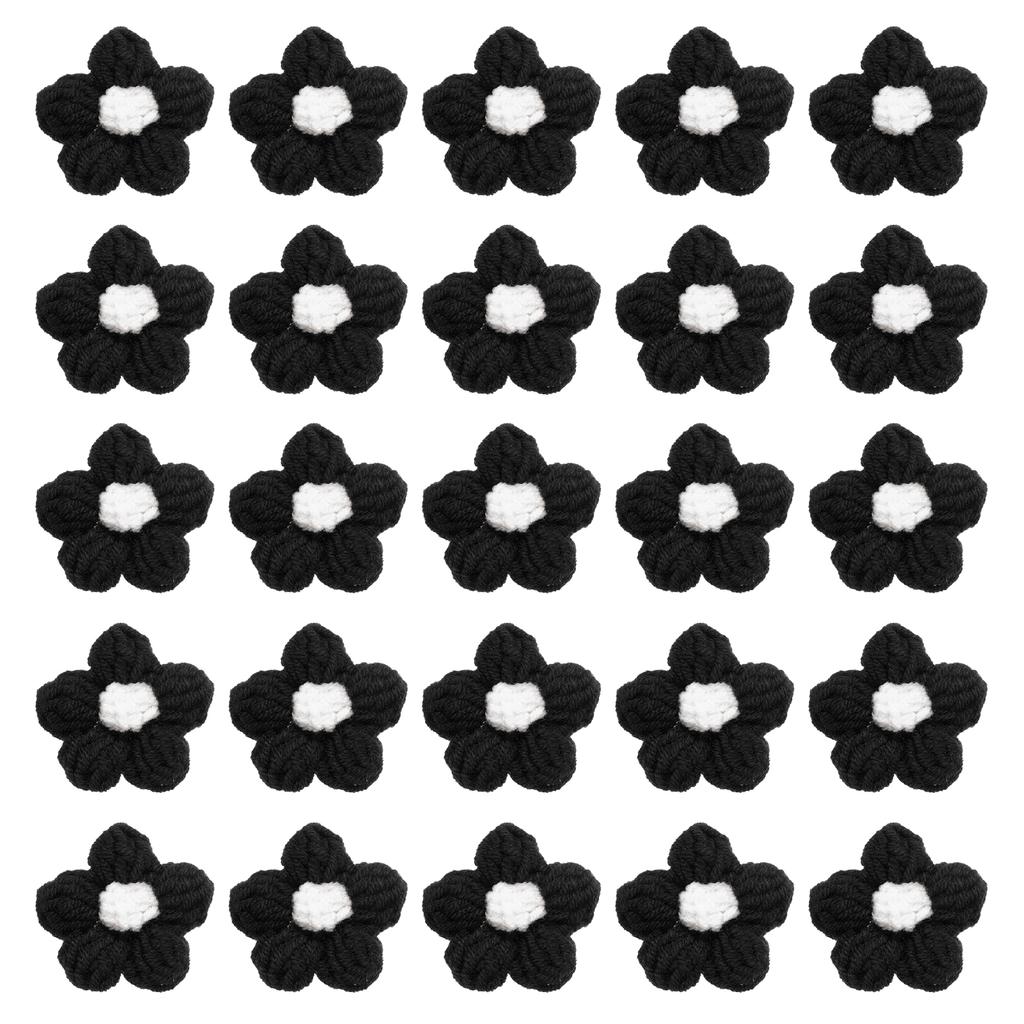 36pcs Crochet Flowers Applique Flowers for Craft Sewing Crochet Flowers Bouquet DIY Hair Clothes Party Craft Christmas Decor