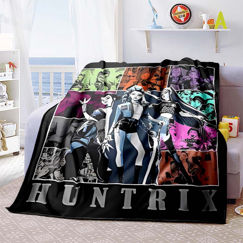 K-Pop-Demon-Hunters Blanket Hot Anime Flannel Blanket Fan Gift Suitable for Home Leisure Camping Travel Multifunctional Blanket1