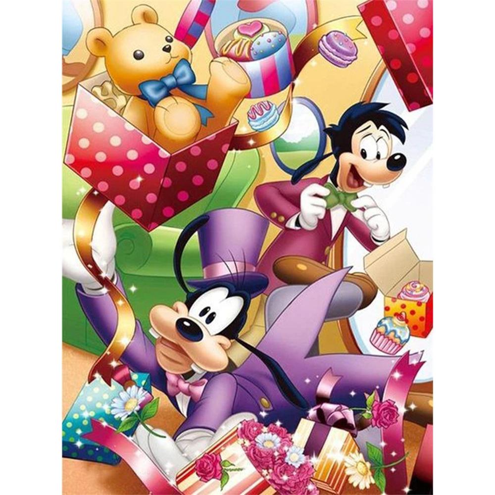 Disney Алмазная живопись Гуфи и Мак Вечеринка в честь дня рождения Тематическая иллюстрация Мультфильм 5D Алмазная вышивка крестом Мозаика Домашний декор Подарок