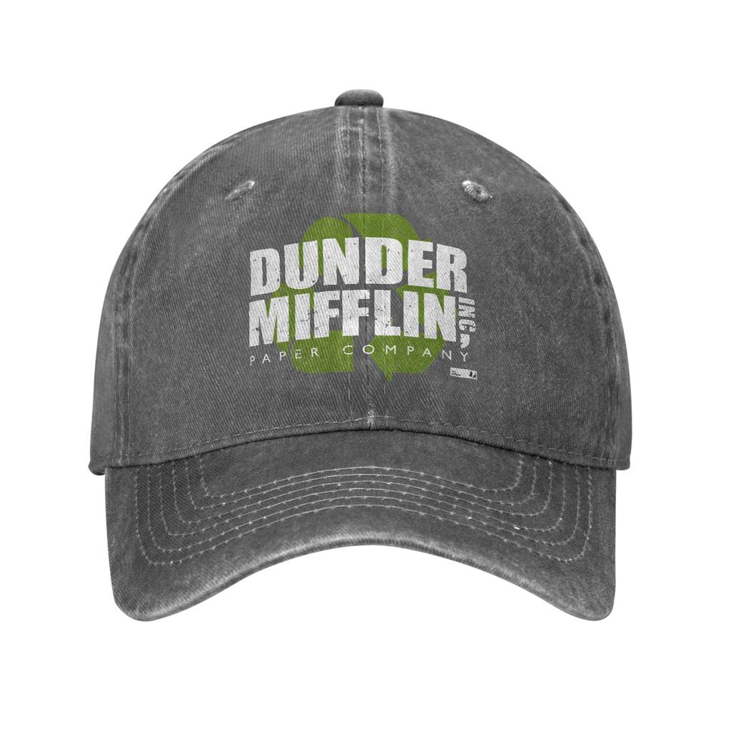 The Office Dunder Mifflin Recycle Logo Baseball Caps Vintage Distressed Washed TV Series Headwear Unisex Outdoor Hats Cap
