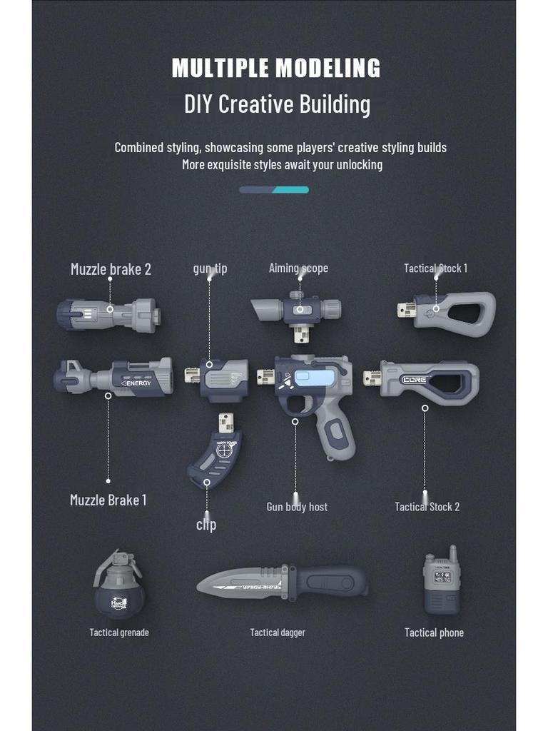Магнитный конструктор-пистолет DIY со звуком и светом для детей от 3 до 6 лет - Образовательная игрушка и подарок