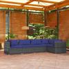 Day and Night - Day and Night 5-piece Garden Sofa Set and Gray Synthetic Rattan Cushions