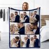 Custom Blanket With Text Photo Collage Personalized Picture Blankets Souvenirs Gifts Customized Throw Blanket for Family Mom Dad