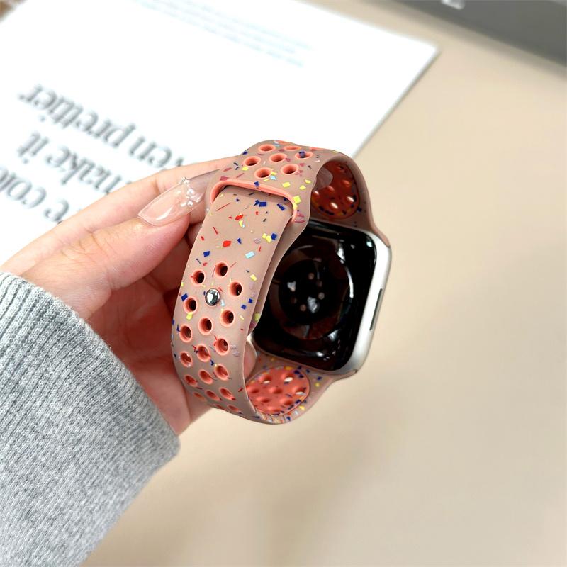 Для ремешка Apple Watch 46мм 45мм 41мм 49мм 44мм 42мм 40мм Дышащий силиконовый браслет correa Серия11 10 9 8 SE 7 6 5 4 Ultra 3 2 Ремешок