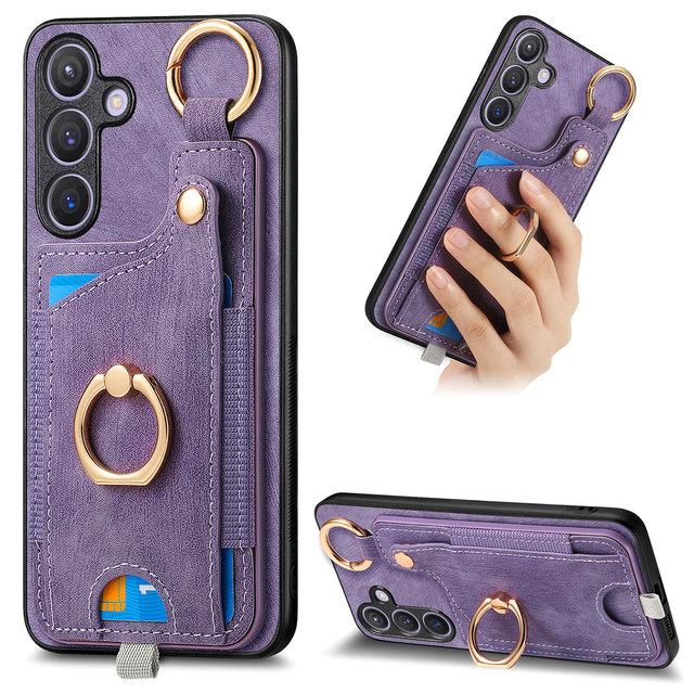 Модный кожаный чехол-кошелек с магнитными картами для Samsung Galaxy S24 Ultra S21 FE S22 S23 Plus A30/20/22/32/33 M10S A14 A25 A34 A15 A25