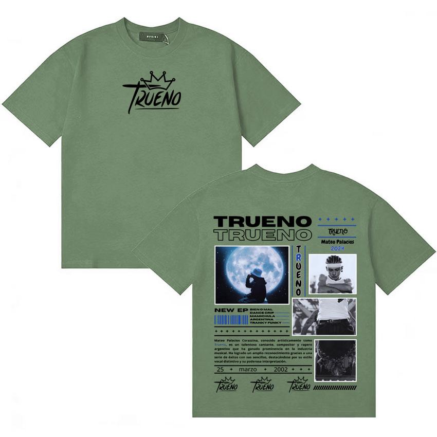 Rapper Trueno Harajuku Graphics Short Sleeve Tee Shirt Unisexs Womens Cotton Summer Clothing Popluar Oversized Y2K Tshirts Unisex