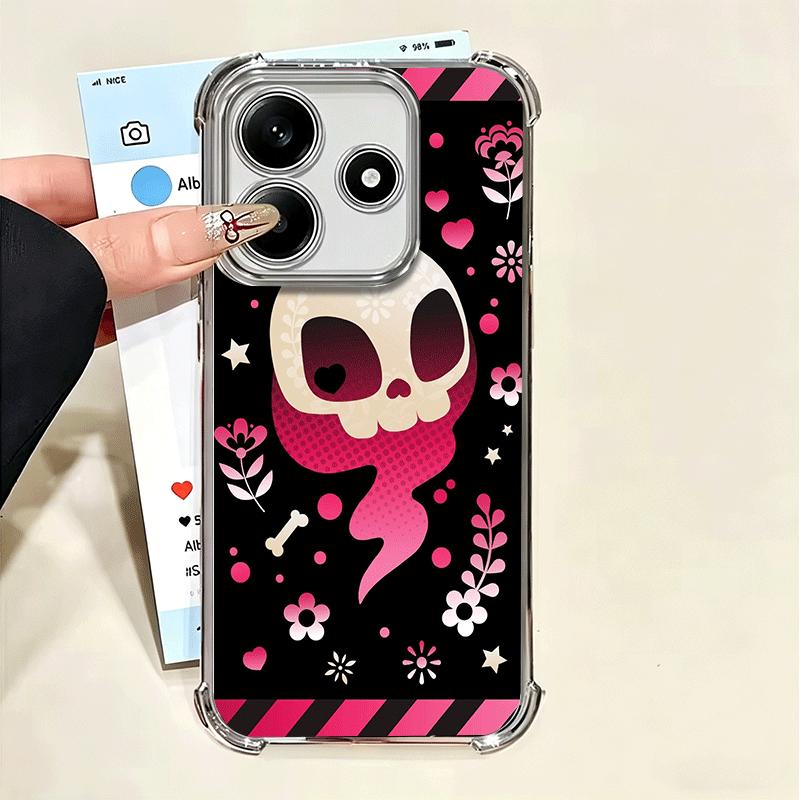 Милый и дерзкий мультяшный скелет, мягкий чехол для телефона для Xiaomi Poco X7 X8 Pro Max X6 X5 X3 F8 Ultra F7 M8 M7 M5S Redmi 15C 15A 15 14