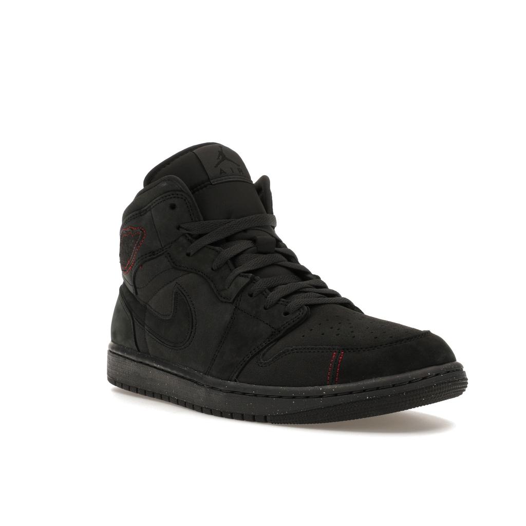 Air Jordan 1 Mid SE Craft Dark Smoke Red Мужские кроссовки черные темно-дымчато-серые Varsity-Red FD8634-001