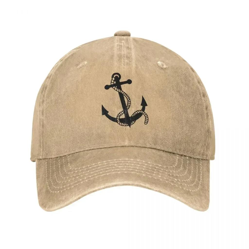 Vintage Anchor Baseball Cap Unisex Distressed Denim Headwear Outdoor Workouts Hats Cap