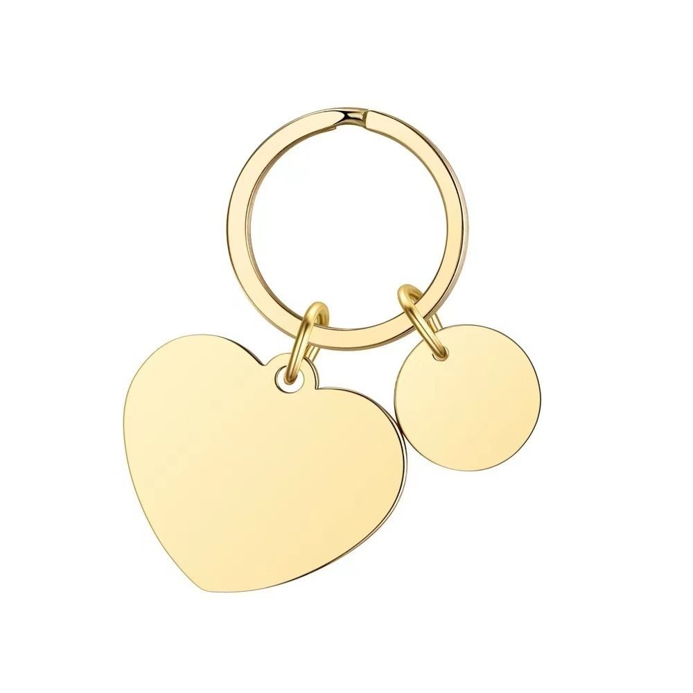 Fashion Car Key Ring Charm Bag Accessories Portable Titanium Steel Heart Key Chain Handbag