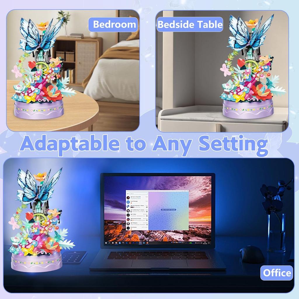 Набор для сборки букета цветов для взрослых, 630 деталей, цветы-бабочки, мини-кирпичики, строительные блоки, наборы для бонсай, ботаническая коллекция, домашний декор, день рождения