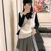 Sweater Vest V-neck Sleeveless Knitted Camisole Women's Retro Sweater Vest Solid Color Interior Layering Autumn and Winter