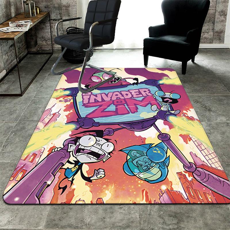 Invader Zim Rug Floor Mat for Living Room or Bedroom Soft and Comfortable Carpet a Gift for Birthday and Holiday.
