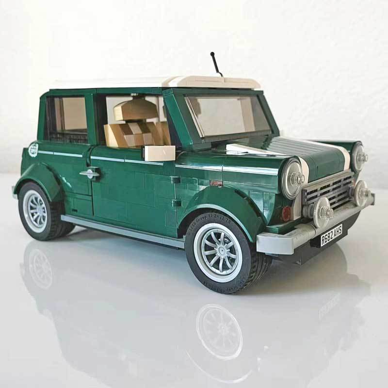 Green Cooper Car Building Blocks Bricks Совместимые игрушки для подарка на день рождения, Рождество, модель автомобиля
