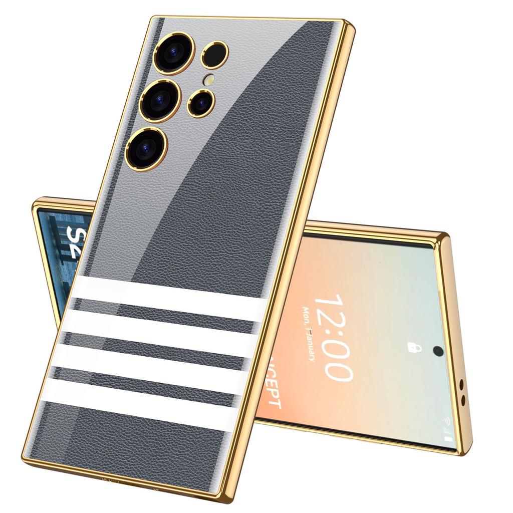 Для Samsung Galaxy S24 S23 Ultra Plus чехол роскошный гальванизированный окрашенный узор глянцевое стекло ударопрочный твердый чехол аксессуары