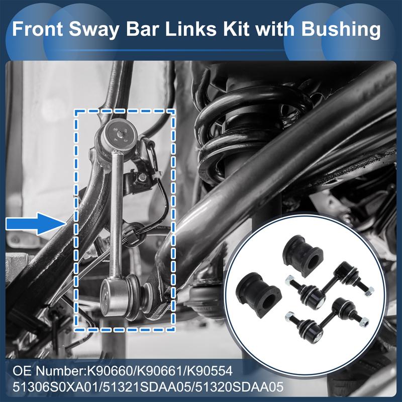 UXCELL Front Stabilizer Bar Links with 2 Pcs Bushing for Honda Accord No.K90660 1 Set