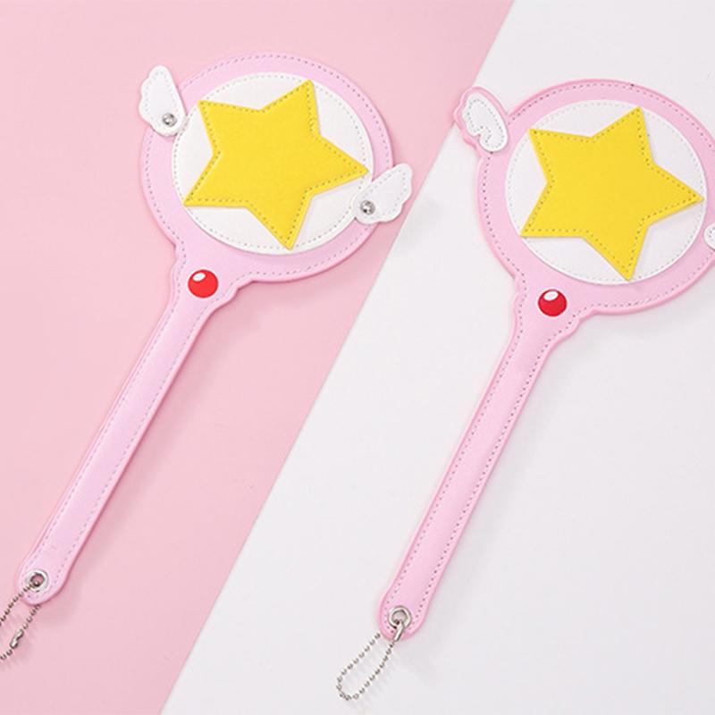 Kawaii Cardcaptor Sakura Magic Wand Toy Card Case Bus Card Holder Cerberus Princess Pink Cute Star Rod Anime Toy
