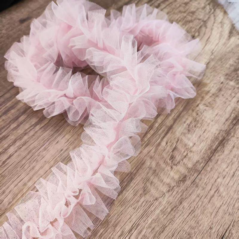 3D Плиссированное Сетчатое Кружево для DIY Женской Одежды: Платье для куклы, Шарф, Шляпа, Декорация-Зонтик – Доступны разные цвета.