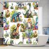 Красочная шторка для душа с динозаврами: Доисторический мир Дизайн для декора ванной комнаты Водонепроницаемая ткань Принт Домашние аксессуары Идея для подарка