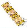 Brecciated Mookaite, Citrine Gemstone 925 Sterling Silver Bracelet 7-8"