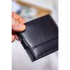 Оригинальный классический стильный тонкий кожаный кошелек на кнопках, портфель с 10 держателями для кредитных карт, черный