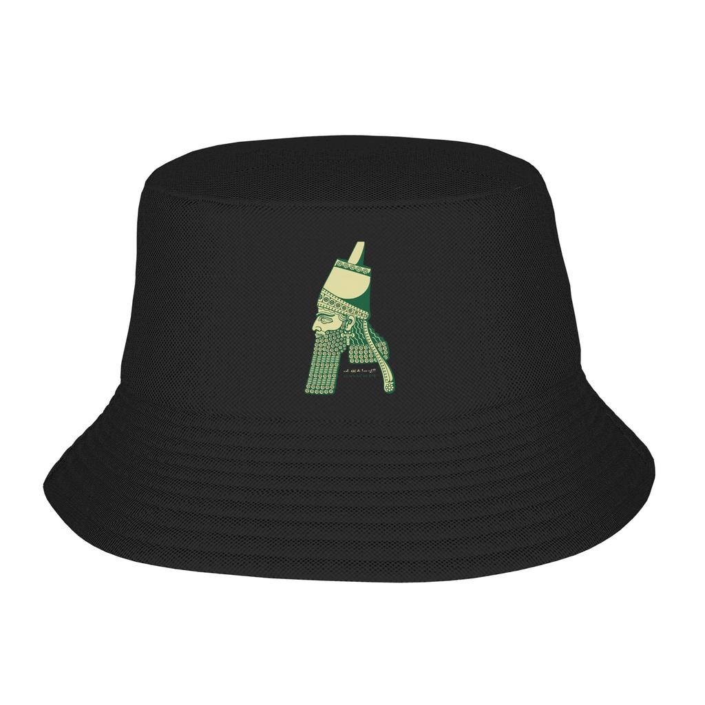 Assyrian Anunnaki Bucket Hat For Women FisherUnisex Hats Vintage Travel Hiking Caps Portable Hip Hop Pattern Sun Hats