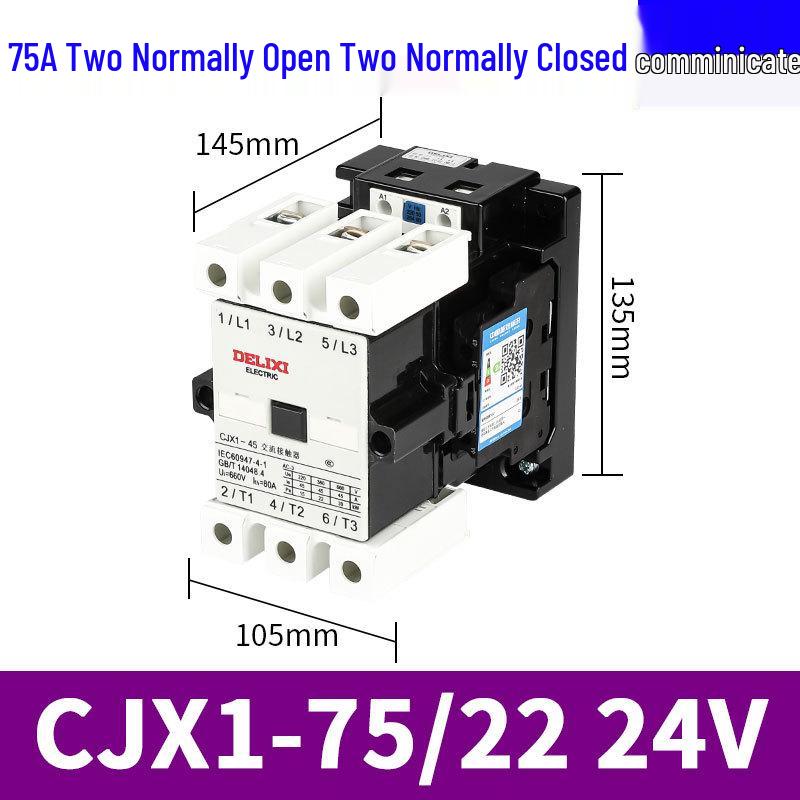 Трехфазный контактор переменного тока Delixi CJX1, 45А-205А, 220В/380В