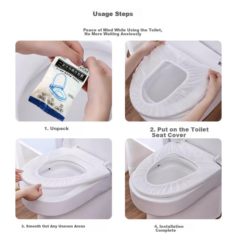 Jinghui Sichuang Disposable Toilet Seat Covers 30-Pack Universal Waterproof Travel Hotel Sanitary Toilet Seat Covers with Individual Packaging