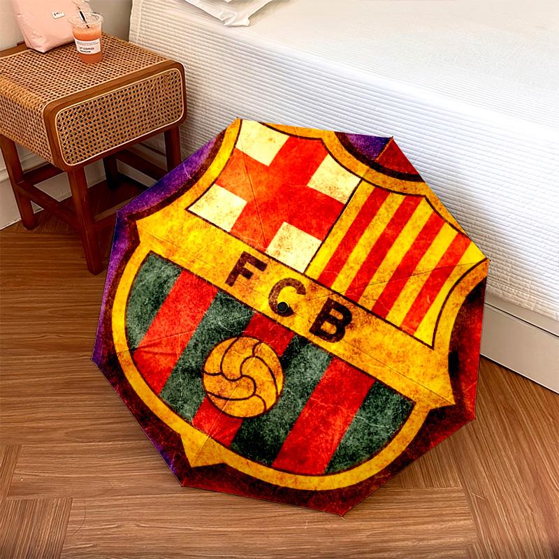 Узор FC Barcelona, автоматический складной зонт, портативная и складная конструкция, 8 спиц, рождественский или день рождения подарок.