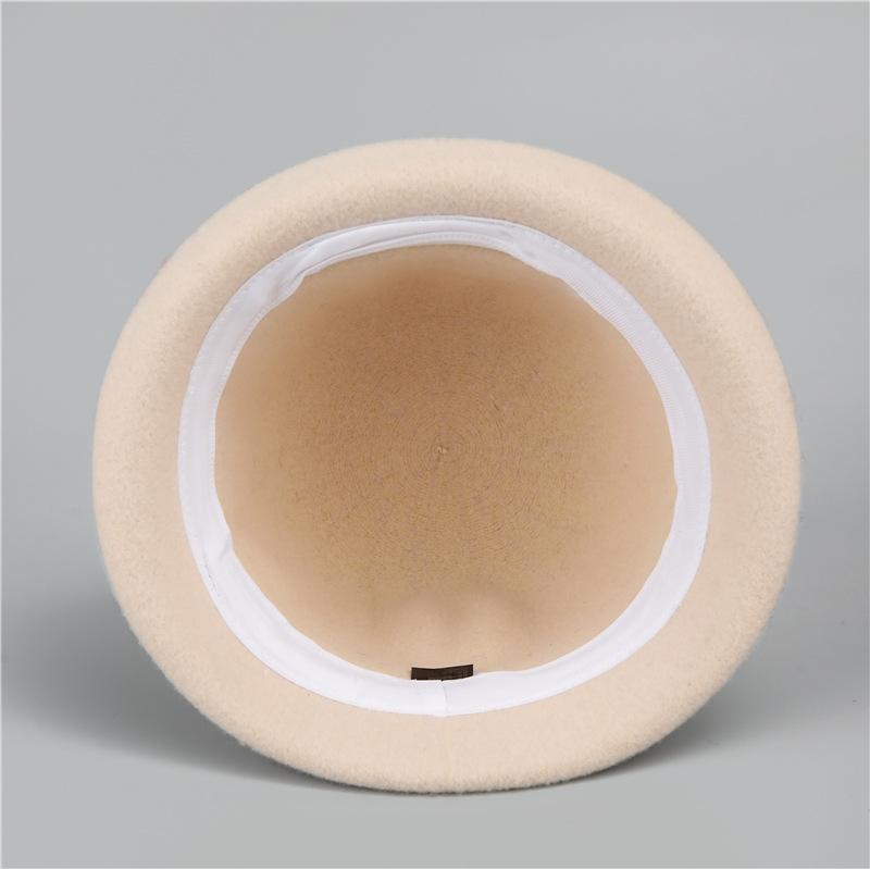 French Retro Top Hat Women's Warm Woolen Woolen Basin Hat Autumn and Winter Fashion Fisherman Hat