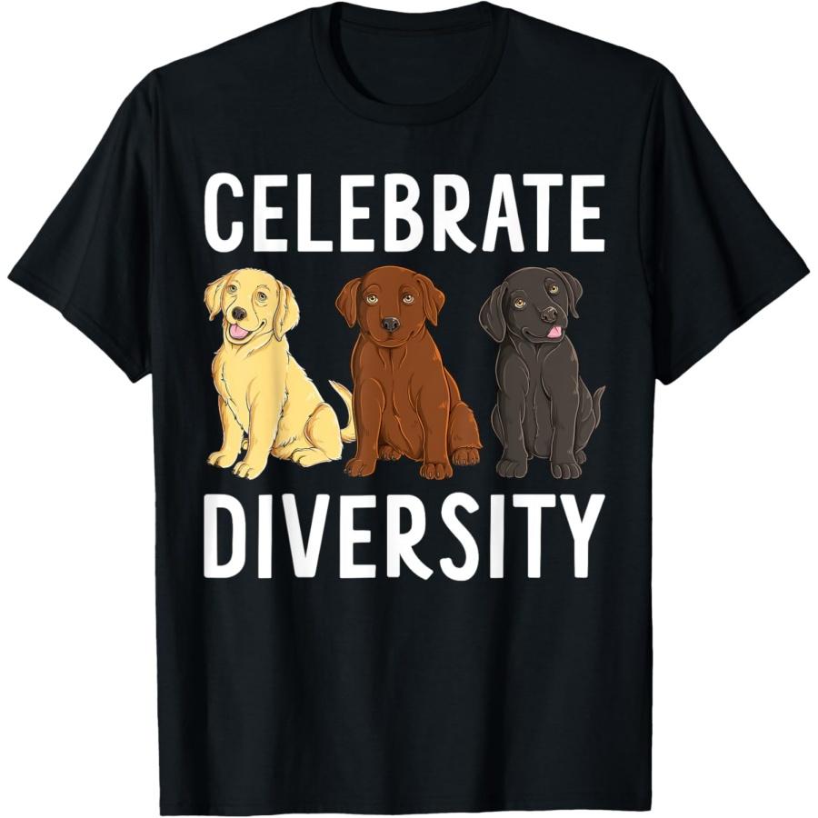 Забавные щенки лабрадора празднуют разнообразие Футболка с собакой лабрадором
