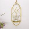 Wrought Iron Geometric Golden Candlestick Easy To Install Wall Tealight Holder  Party Table
