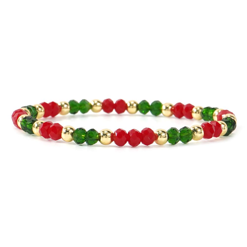 European & American Style Polymer Clay Bead Bracelet: Santa, Snowflake, Christmas Tree Elastic Design