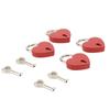 4sets Zinc Alloy Love Lock 38x30mm Mini Padlock Keyed Padlocks Heart Padlock  For Wallets Handbags