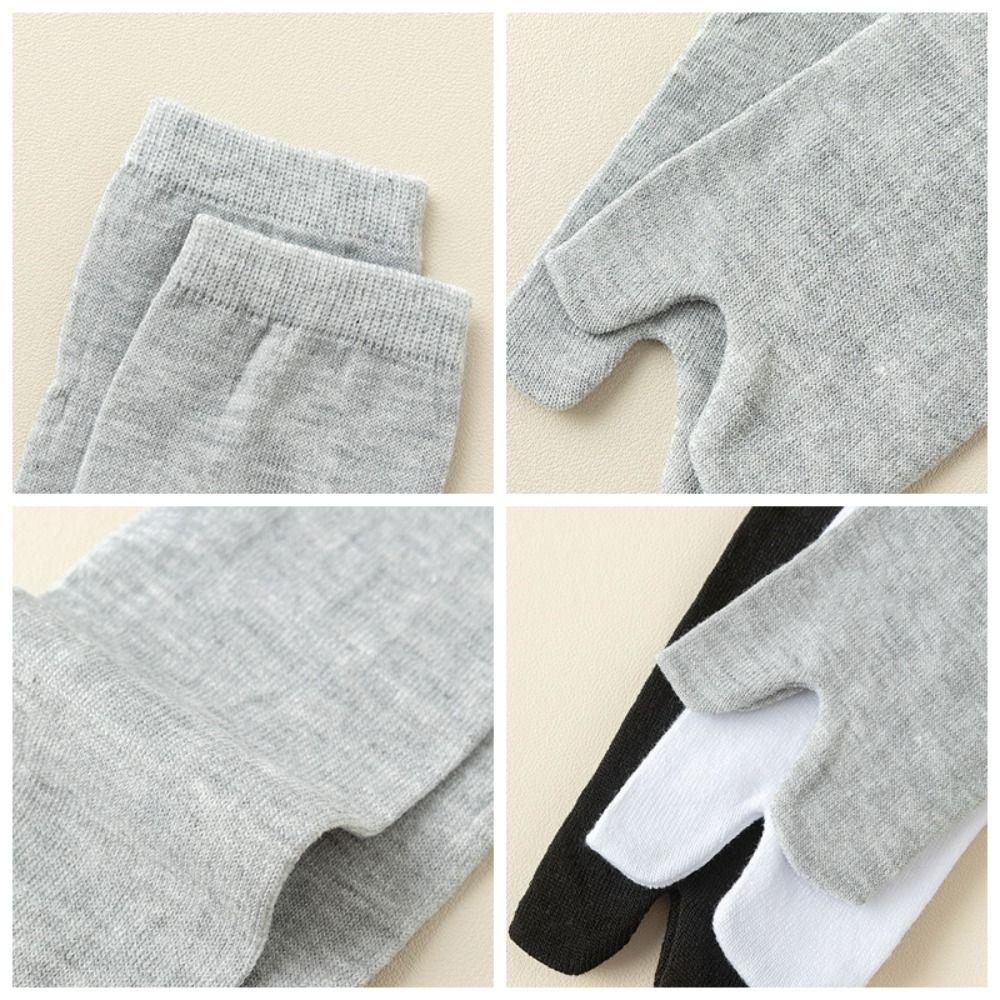 3Pairs Thin Two Toes Socks Mid-calf Tube Socks Women Fashion Flip Flops Socks  Sports