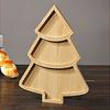 1Pc Wooden Serving Tray Dessert Christmas Tree Serving Dish Plate