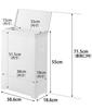 Yamazaki Slim Trash Can with X X 1524 Lid, Side-Opening Type, White, W18.6 D38.6 H55cm, Tower, Thin, Sorting,