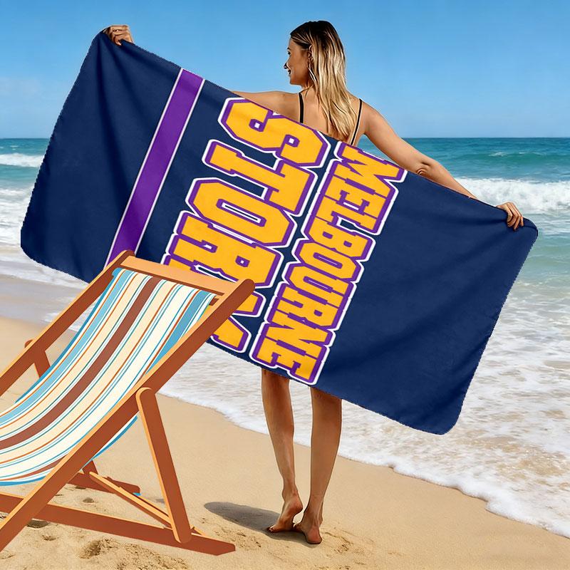 Пляжное полотенце с принтом Melbourne Storm, Большое, Мягкое, Быстросохнущее, для Пляжа, Кемпинга, Плавания