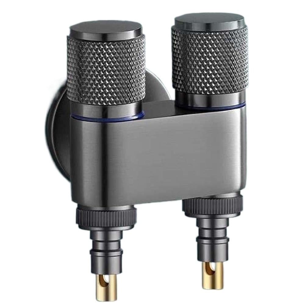 Stainless Steel Double Outlet Valve Faucet Shower Head Valves Flow Quick Control Hand Toilet