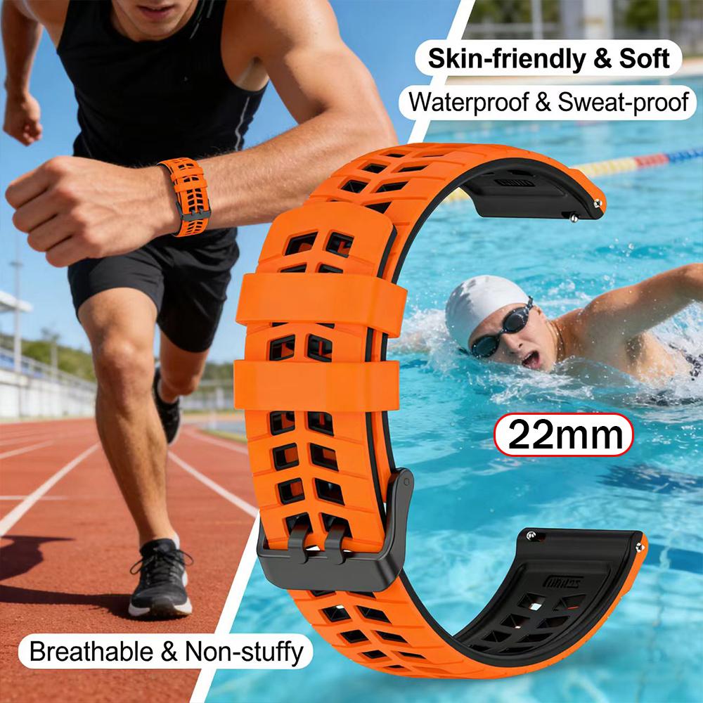 22 мм Резиновый Ремешок Для Garmin D2 Air X15/Forerunner 570 47мм 265 255/Venu 4 45мм Спортивный Ремешок Для Amazfit Active Max 48мм Браслет