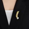 Atmospheric Gold Wheat Ear Brooch Men'S Suit Business Casual Pin Femininity Simple Accessories