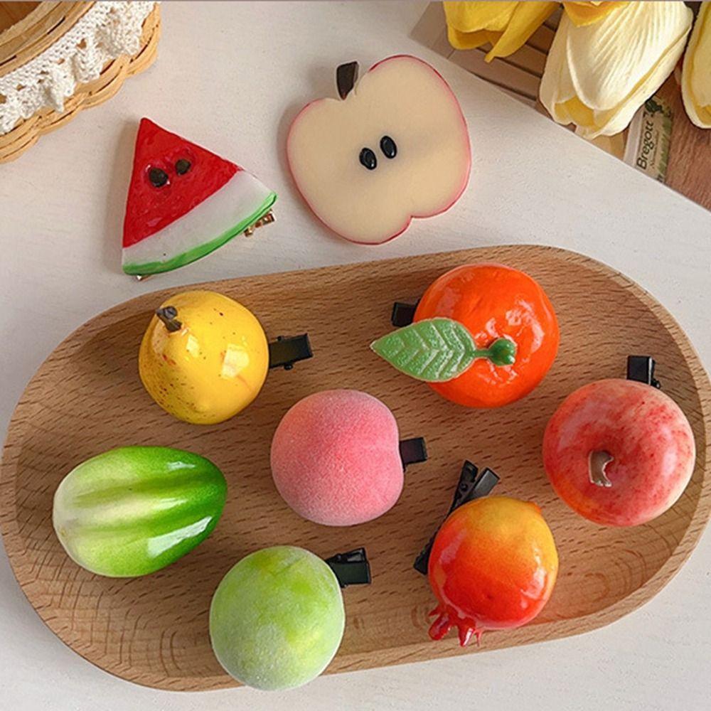 Cherry Cute Hair Clip Lemon Simulation Fruit Hairpin Creative Girls