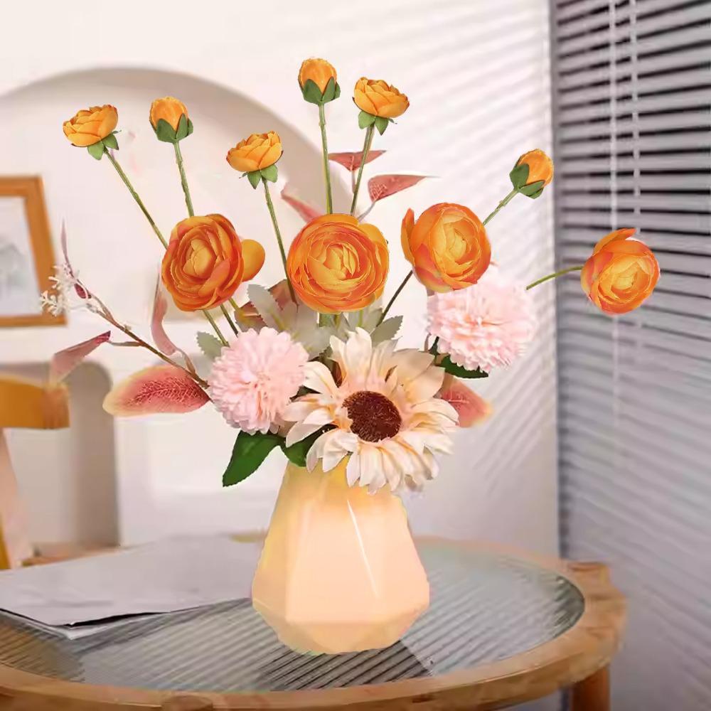4 шт. 16 головок ранункулюсов искусственные шелковые цветы с длинными стеблями ранункулюс искусственные цветы персидские искусственные цветы для свадебного стола центральный элемент домашнего декора
