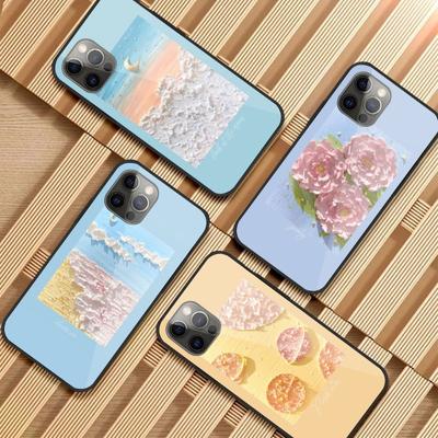 3D Арт Живопись Чехол для телефона для IPhone 14 13 12 11 XS X 8 7 6 Plus Mini Pro Max SE 2022 Черный ПК ТПУ Стекло Чехол для телефона