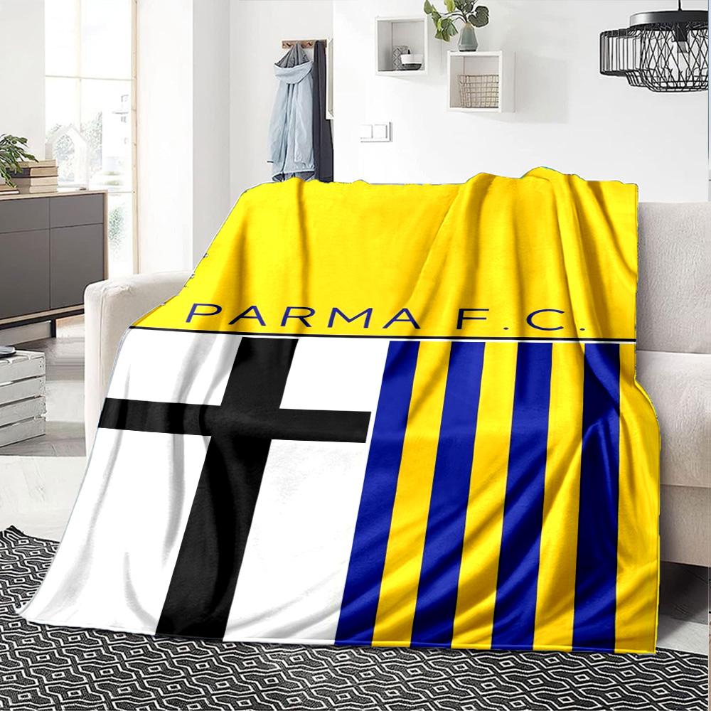Parma F.C Print Flannel Blanket High Quality Warm Comfortable Cover for All Seasons Perfect for Gifts Home Decor