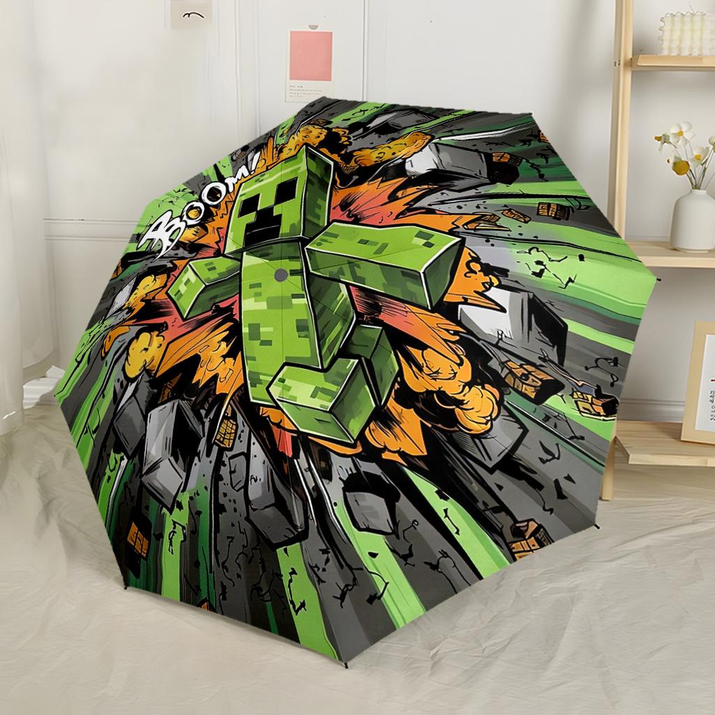 Superhero Adventure Sky Compact Travel Automatic Umbrella Sturdy 8-Rib Shaft Sturdy Construction Perfect for Outdoor Adventures Fashion Lovers
